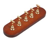 HOMSFOU Manicure Practice Stand Nail Display Stand 4.5x3.2x1.8inch Oval Rustic Wood Base with Metal Holder Comfortable Application Strong for Nail Enthusiasts and Salon Manicurists