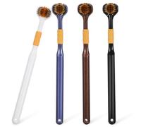 HOMSFOU Manual 3 Sided Toothbrush Soft Bristle 4 Pcs for Travel and Home Use Training Toothbrush for Adults
