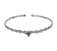 HOMSFOU Medieval Crown Rhinestone Tiara for Adults Adjustable Gothic Renaissance Headpiece with Emerald Accent Thorn Design for Bridal, Birthday, and Themed Parties