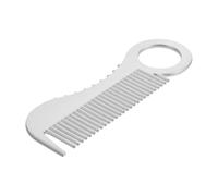 HOMSFOU Metal Beard Grooming Comb for Men with Ring Design, Portable and Smooth Combing, Mini Silver Mustache Comb for Travel and Commutes