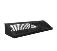 HOMSFOU Metal Floor Vent Cover with Ventilation Holes, 15X4.6 Inch Black Sand Floor Register Deflector, Air Ventilation Cover for Home and Restaurant