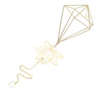 HOMSFOU Metal Frame Sun Catchers with Lotus Pendant and Crystal Prism for Birthday Parties and Outdoor Garden Accents