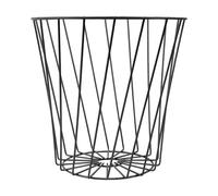 HOMSFOU Metal Umbrella Container Trash Can Uncovered Simple Garbage Storage Bin Black Office Paper Basket Hollow out Wastebasket for Home and Office