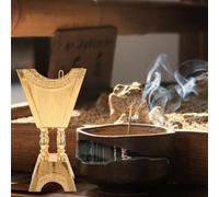 HOMSFOU Middle Eastern Metal Incense Burner Holder for Home Decor, Small Arabian Aromatherapy Censer with Charcoal Tray, Suitable for Meditation, Yoga, Office, and Spa Use