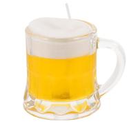 HOMSFOU Mini Beer Mug Ornament Small Decorative Beer Glass Candle Holder for Home Bar Party Tabletop D Cor 2.76X2.56X2.17In