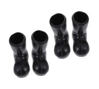 HOMSFOU Mini Christmas Boots for Dolls House Black Plastic Tiny Santa Shoe Decorations Pair of Santa Boots for Toy Display Miniature Holiday Accessories 1.2X1.1X0.4 Inch