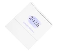 HOMSFOU Mini Desk Calendar Compact Standing Flip Calendar July December for Planning Organizing Home Office Decor Purple Design with Memo Pad Functionality