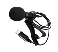 HOMSFOU Mini Lavalier Mic Condenser Microphone Type-c for Phone Recording Lapel Mic Pu Bag for Smart Phone