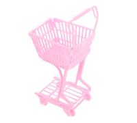 HOMSFOU Mini Shopping Cart for Portable Pretend Play Trolley with Handle Realistic Dollhouse Cart for Social Interaction and Storage