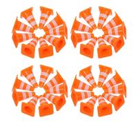 HOMSFOU Mini Traffic Cones 80Pcs Plastic Warning Signs for Boys and Safety Play Road Learning and Construction Training Games