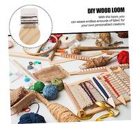 HOMSFOU Mini Wooden Weaving Machine DIY Craft Kit for Beginners Needle Hand Knitting Tool for Tapestry Clothing Repair and Parent Activities Natural Wood with Smooth Finish
