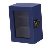 HOMSFOU Miniature Bookcase with Latch Tiny Dollhouse Furniture Vintage Style Side Cabinet for Accessories and Miniature Books Engaging and Realistic Design