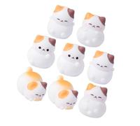 HOMSFOU Miniature Calico Cat Figurines 8Pcs Resin Cat Models for DIY Fairy Garden and Dollhouse Decor Micro Landscape Accessories for Creative Projects