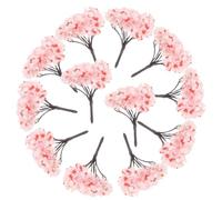HOMSFOU Miniature Cherry Blossom Model Trees Realistic Design 12pcs with Abs and Sponge Material, Miniature Scenes with Lifelike for Diorama Projects and Architectural Models