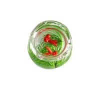 HOMSFOU Miniature Glass Fish Bowl with Red Goldfish Model, Mini Fish Tank Decoration for Dollhouse, Miniature Scene Accessory for Home and Office Display