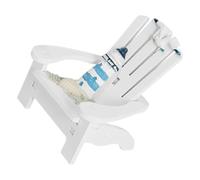 HOMSFOU Miniature White Mediterranean Beach Chair Model, Micro Landscape Dollhouse Prop, Mini Deck Chair Ornament for Home and Beach Scene Decoration