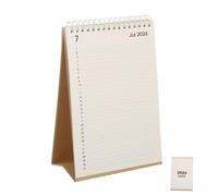 HOMSFOU Minimalist Desk Calendar July with Lunar Year Solar Terms Compact Vertical Spiral Bound Planner with Stickers for Daily Scheduling and Lunar Year Planning