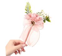 HOMSFOU Mother's Day Decorative Ballpoint Pen with Realistic Simulated Flower Bouquet Long Handle Smooth Writing Pen Women Mum Romantic Floral Design Preserved Keepsake