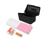 HOMSFOU Multi Function Flashcard Holder Box with Index and Recipe Card Organizer for Office Plastic Storage Case with Convenient Categorizing Index Cards for Efficient Workspace Management