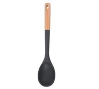 HOMSFOU Multi-Use Silicone Soup Ladle Wooden Handle Heat Resistant Kitchen Cooking Spoon Long Handle for Everyday Cooking Tasks