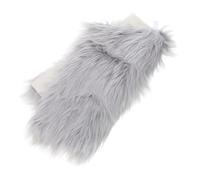 HOMSFOU Nail Art Photography Prop Plush Display Mat Grey Long Pile Cushion Salon Accessory for Manicure Hand Rest and Live Streaming Background