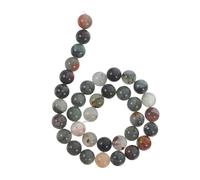 HOMSFOU Natural African Bloodstone Beads Round Loose Gemstones for DIY Jewelry Making Crafting Bracelets and Necklaces Fade-Resistant Unique Crystal Beads for Creative Accessories