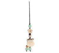 HOMSFOU Natural Bodhi Mobile Phone Pendant with Chinese Money Bag Charm Feng Shui Luck Ornament for Keys Backpacks and Wallets Durable Bodhi Material for Prosperity and Blessings