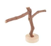 HOMSFOU Natural Grape Vine Wooden Bird Perch Stand 20cm Height with Two Horizontal Bars for Parakeets, Budgies, Parrots and Small Birds Cage Accessories