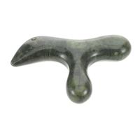 HOMSFOU Natural Jade Stone Massage Stick Triangular Foot Acupoint Massager for Full Body Green Phoenix Jade Gua Sha Tool for Foot Care and Meridian Massage for Spa and Home Use