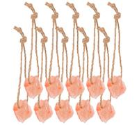 HOMSFOU Natural Pink Salt Lick Blocks for Horses, Deer, Cows and Small Animals, 10pcs 30-50g Each, Natural Salt with Rope for Outdoor Livestock and Rabbit Supplement