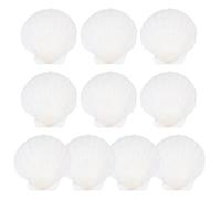 HOMSFOU Natural Scallop Shells Set 10 Pcs Large White Seashells for Diy Crafts Candle Making Home Decor Wedding Ornaments 2.75X2.75X0.04In