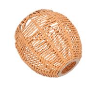 HOMSFOU Nordic Style Woven Rattan Lamp Shade Diameter Hole Handwoven Seagrass Light Cover for Pendant Ceiling Wall Sconce Boho Lamp Cage for Living Room Bedroom Dining Khaki