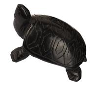 HOMSFOU Obsidian Turtle Figurine Decorative Sculpture for Cabinet and Desktop, Sturdy Black Turtle Shaped Animal Ornament with Elegant Artistic Design, Home Ornament