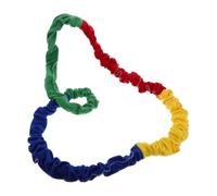 HOMSFOU Outdoor Elastic Cooperative Stretch Band Rope 3m for Group Exercise 3-5 Players Rainbow Color Stretchy Sport Rope for Team Building and Dynamic Movement Activities