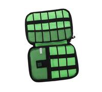 HOMSFOU Oxford Cloth Travel Cable Organizer Bag with Mesh Pockets Compact Electronics Storage Case for Chargers USB Drives Hard Drives Multifunctional Cord Organizer for Business Trips Black