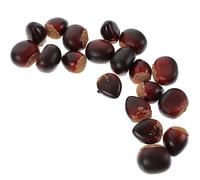 HOMSFOU Pack of 20 Artificial Chestnuts Fake Chestnut Model Food Nuts Display Props Artificial Nuts Ornaments for Christmas Autumn Harvest Festival Decor Vase Filler