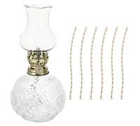 HOMSFOU Paraffin Oil Lantern - Indoor & Outdoor Vintage Table Lamp - Retro Windproof Glass Camping Tent Lamp