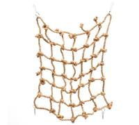 HOMSFOU Parrot and Hamster Climbing Net with Hooks, Medium Size Thick Natural Rope Hanging Bird and Small Pet, Colorful Woven Hammock Net Suitable for Cage Training and Playing