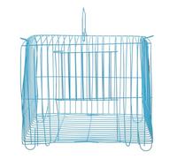HOMSFOU Parrot Cage Wire Medium Size Blue Half-Dome Handheld Bird Carrier for Hiking and Small Budgies