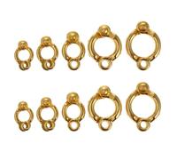 HOMSFOU Parrot Foot Ring, Bird Leg Ring, 10Pcs Metal Foot Circles, Gold Color, 3.60X0.80X0.50Cm, for Parrot Leg Identification and Activity