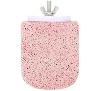 HOMSFOU Parrot Perch Stand with Rough Surface for Nail Grinding, Bird Cage Accessory in Cherry Blossom Pink, Sturdy Bird Paw Trimming Station for Parakeets and Parrots