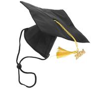 HOMSFOU Pet Graduation Cap 2024 for Dogs and Cats, Small Black Tassel Bachelor Hat, Holiday Costume Accessory for Puppy and Pet Celebration