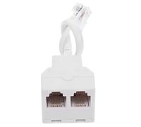 HOMSFOU Phone Line Splitter with Four-core Adapter White Phone Jack Splitter into Two Connections Stable and Reliable Signal Transmission for Home or Office Use