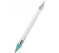 HOMSFOU Picker for Beginners Nail Art Artists and Suitable Professional Rhinestone for Dual-ended Acrylic Pen with Dotting Tool Function White Precise Manicure