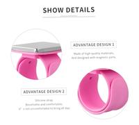 HOMSFOU Pin Holder Silicone Slap Bracelet Pin Cushion Wristband for Hairdresser Hair Salon Supplies Hair Clips Pink