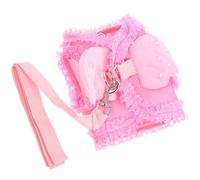 HOMSFOU Pink L Size Pet Harness Vest with Angel Wings for Cats and Dogs, Soft Chest Strap for Pulling Control, Breathable Adjustable Pet Vest Harness