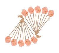 HOMSFOU Pink Mountain Salt Lick Blocks for Horses, Cattle, Deer - 10pcs Small Mineral Salt Chews 30-50g Each with Hanging Rope for Outdoor Livestock Feeding and Animal Health