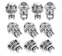 HOMSFOU Pirate Skull Runes Braid Beads 10Pcs Hair Accessories for Men Beard DIY Braiding Jewelry for Festivals and Everyday Use