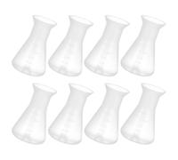 HOMSFOU Plastic Erlenmeyer Flasks Conical Laboratory Flasks with Narrow Neck 50ml 8pcs Easy to Mix Liquids and Prevent Spills, for Experimentation and Laboratory Use