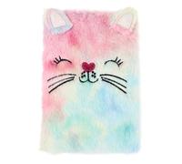 HOMSFOU Plush Notebook Featuring Cartoon Kitten, Soft Material Journal for Boys and to Write, Draw and Keep Daily Records